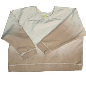 Cream and Tan Ombre Crop Sweatshirt by Yummy.  Size XXL